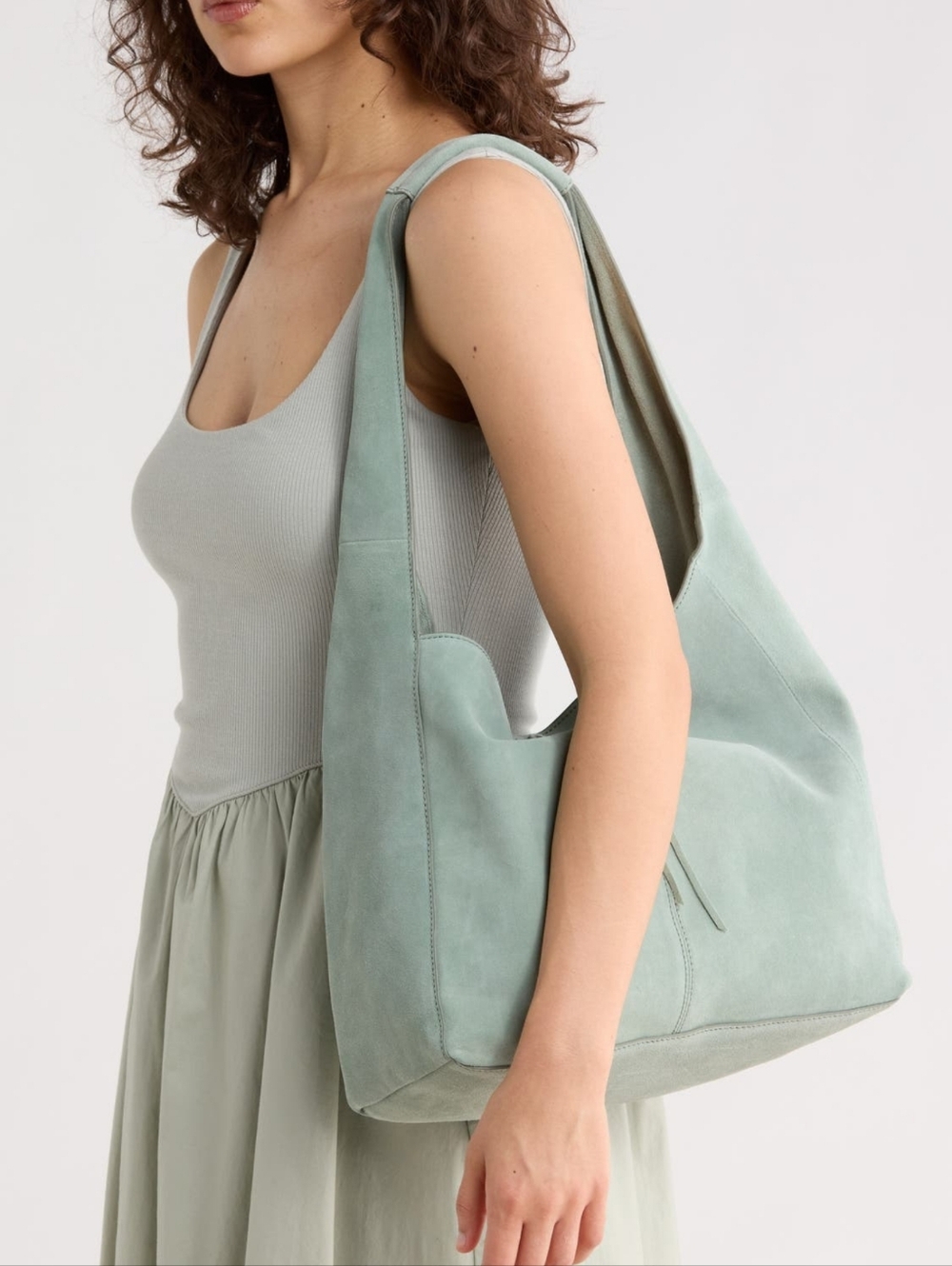 Lucky Brand Bag Large Leather Suede Hobo Shoulder Purse - Picture 7 of 9